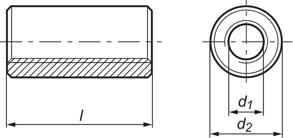 Distanzmuffe rund M  10 x 25 St verzinkt